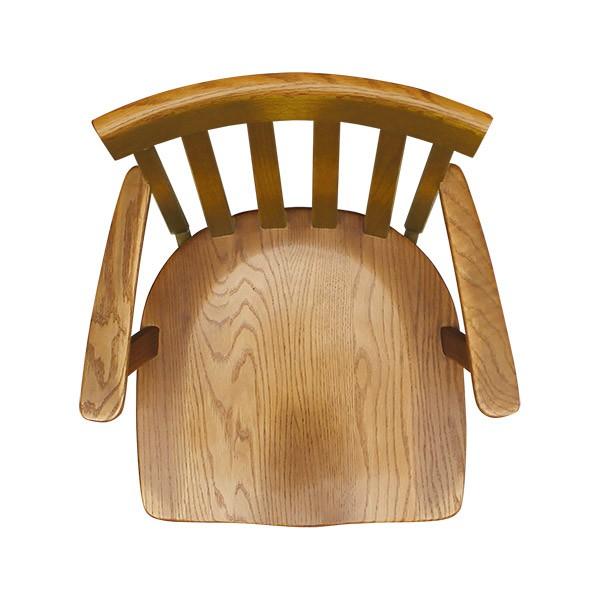 回転アームチェア 幅55cm オーク材 節あり 肘付 ダイニングチェア 優樹