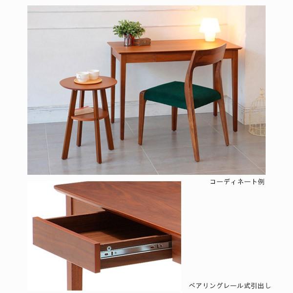 あずま工芸 デスク ブラウン色 W70 H73 天然木 引出付 省