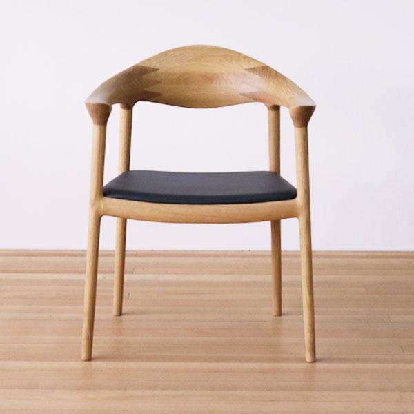 ダイニングチェア カラー2色 NA色 DB色 61cm幅 座面 ブラック色 オーク