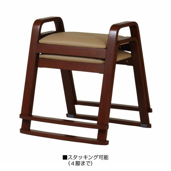 新品 弘益 木製スツール W-406P 3脚セット ベージュ スタッキング