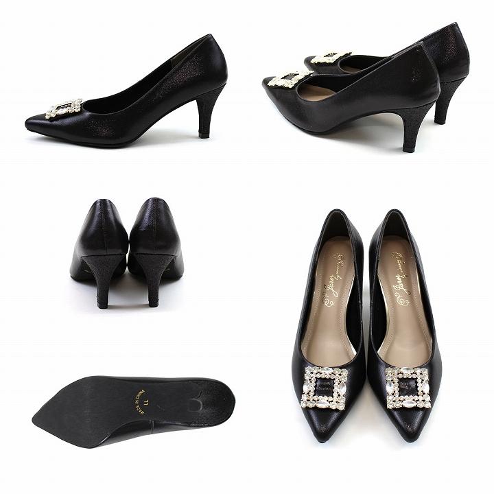 VIVIAN パンプス 痛くない 歩きやすい 結婚式 7cm ヒール ビジュー