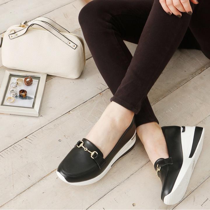 Minky Me ローファー スニーカー スリッポン レディース 厚底 ウェッジソール ブラック 通勤 オフィス 痛くない 歩きやすい 走れる M96al Vivian Collection 21 26cm対応 通販 Yahoo ショッピング