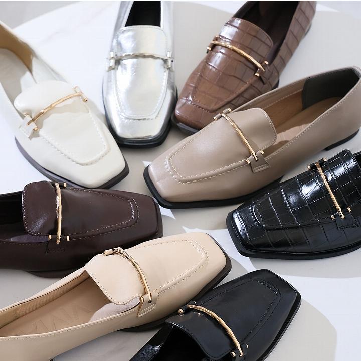 VIVIAN ローファー レディース フラットシューズ スクエアトゥ