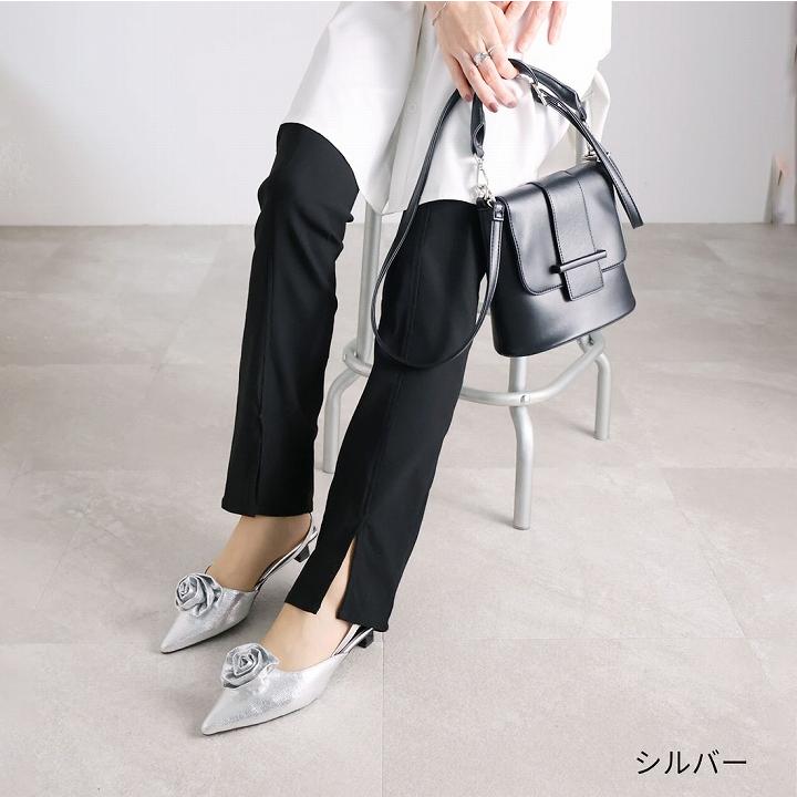 VIVIAN パンプス 痛くない 歩きやすい ローズ モチーフ 秋新作