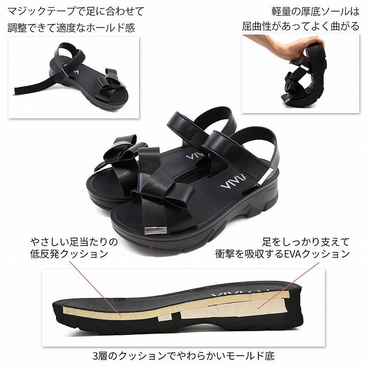 VIVIAN やわらかい 厚底サンダル 厚底 サンダル レディース