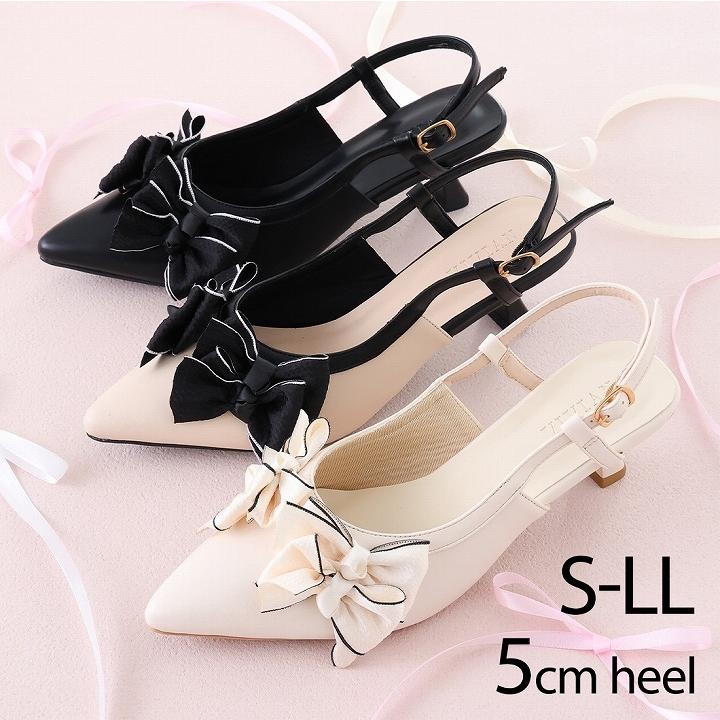 【美品】【新作】リボンバックストラップパンプス STACCATO | リボンバックストラップパンプス (パンプス ) |SHEL'TTER