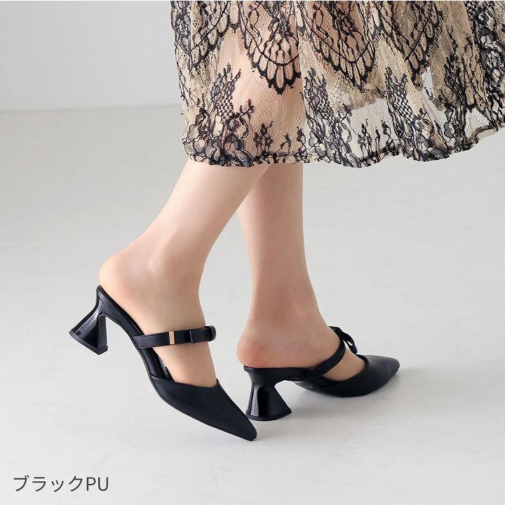 ♡断捨離moちゃん　パンプス♡ VIVIAN パンプス 痛くない 歩きやすい リボン ミュール チュール
