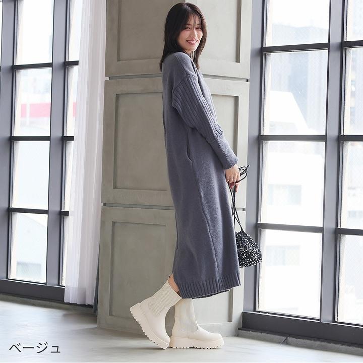 VIVIAN 厚底ブーツ 防寒 ブーツ レディース ニットブーツ VIVIAN 厚底ブーツ 防寒 ブーツ レディース ニットブーツ