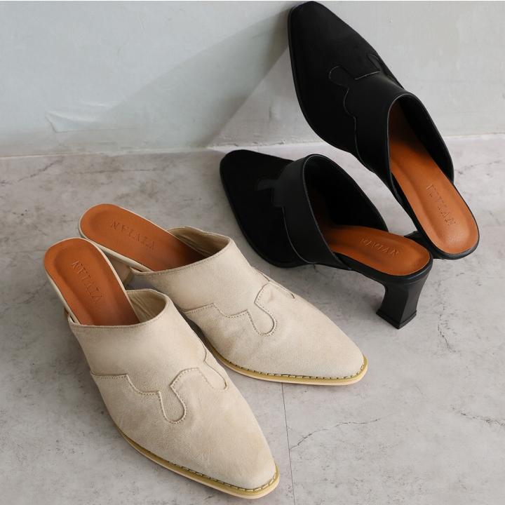【レネカヴィオラ】MINK&ストーン！パンプス23.5㎝美品（専用袋＋専用箱付） VIVIAN（ヴィヴィアン） ミュール サボ パンプス レディース 痛くない