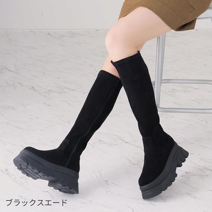VIVIAN ブーツ レディース ロングブーツ ストレッチブーツ 厚底