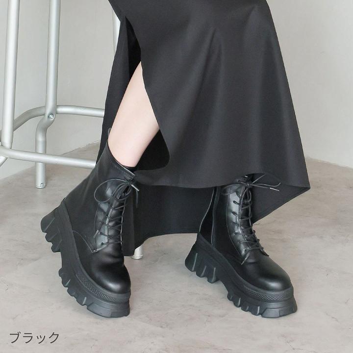 VIVIAN ブーツ レディース レースアップ ストレッチブーツ