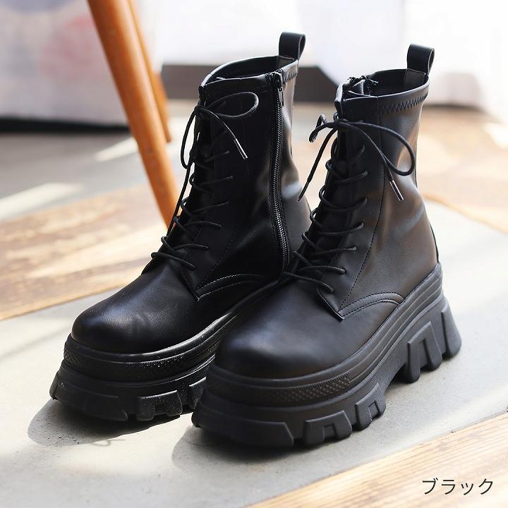 VIVIAN ブーツ レディース レースアップ ストレッチブーツ