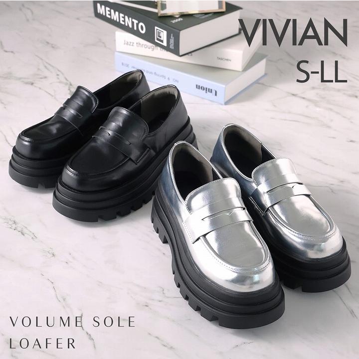VIVIAN ローファー レディース 厚底 ボリュームソール トラック VIVIAN ローファー レディース 厚底 ボリュームソール トラック
