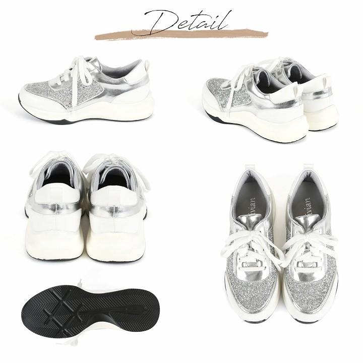 スニーカー ダッドスニーカー 厚底 レディース 痛くない 歩きやすい 疲れない メッシュ スエード ブラック 黒 ピンク ゴールド シルバー グリッター V9180al Vivian Collection 21 26cm対応 通販 Yahoo ショッピング