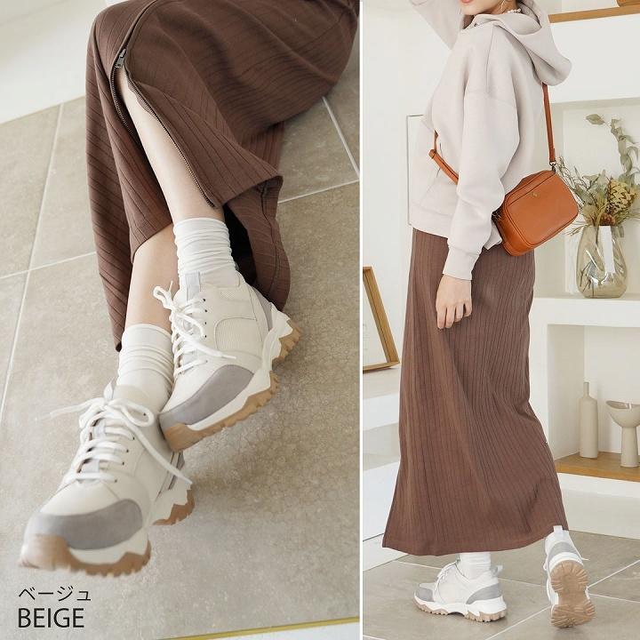 スニーカー レディース ダッドスニーカー 厚底 痛くない 歩きやすい 疲れない S Ll メッシュ スエード ブラック 黒 パイソン柄 ベージュ V9981ati Vivian Collection 21 26cm対応 通販 Yahoo ショッピング