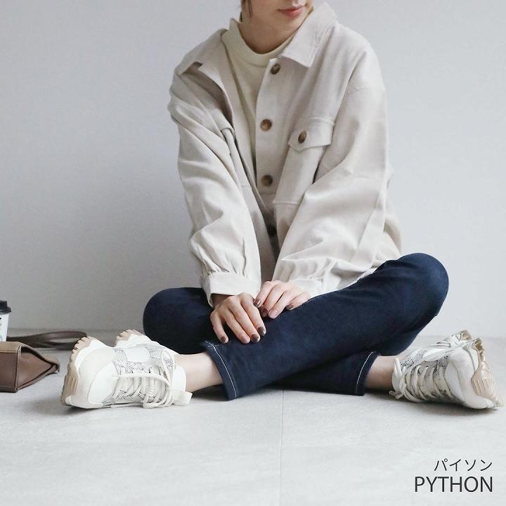 21年秋新作 スニーカー レディース ダッドスニーカー 厚底 痛くない 歩きやすい 疲れない S Ll メッシュ スエード ブラック 黒 パイソン柄 ベージュ V9981ati Vivian Collection 21 26cm対応 通販 Yahoo ショッピング