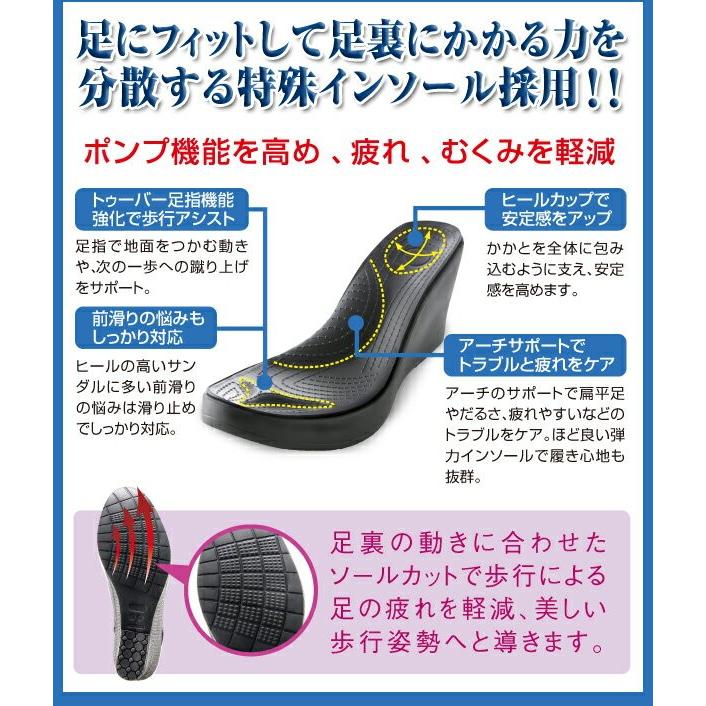 サンダル レディース 歩きやすい ヒール 美脚 黒 厚底 疲れない おしゃれ オフィス 洗える美脚サンダル 疲れにくい オフィスサ |  | 05
