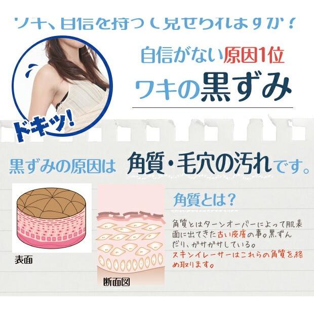 脇の黒ずみ 消す スキンイレーサー 脇 美白 匂い におい 小鼻 膝 などの 黒ずみ 汚れ と ニオイ が気になる