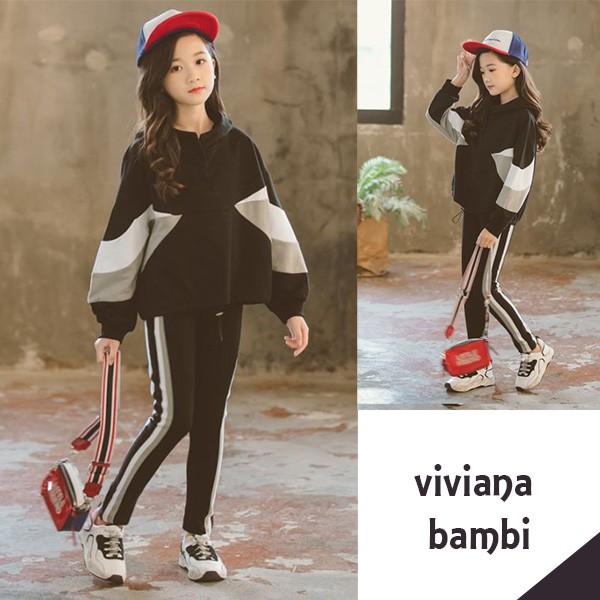 子供服 ジャージ セットアップ 上下 女の子 韓国子供服 ラインパンツ ダンス衣装 100 110 1 130 Dus 1912 Viviana Bambi 通販 Yahoo ショッピング