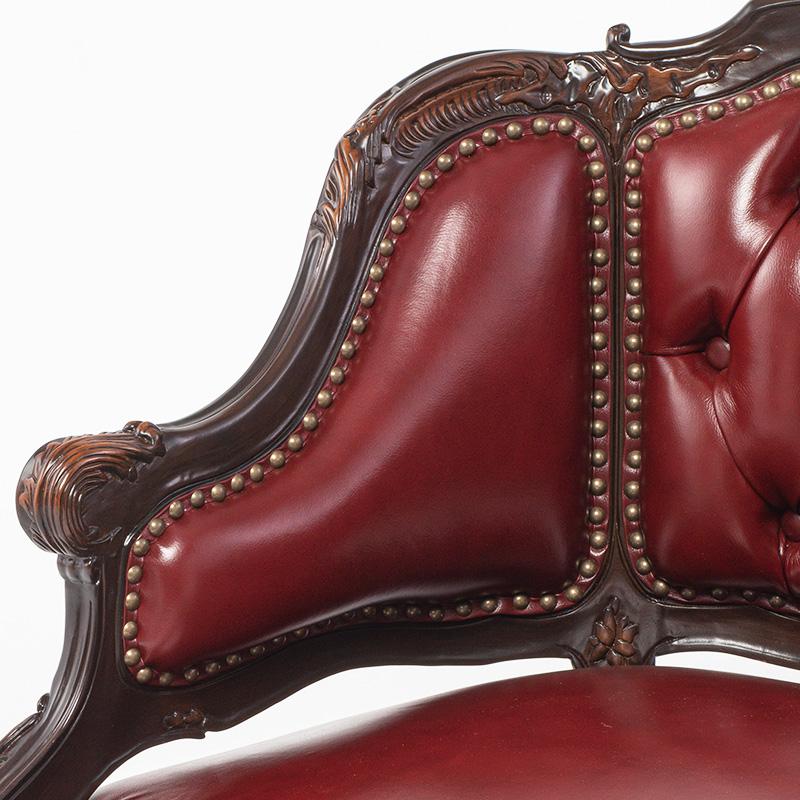 クラシックブラウン　レザーソファ　アンティーク調 10065_03.jpg