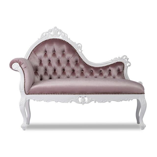 カウチソファ 2人掛けソファ ロココ 英国アンティーク調 ホワイトx