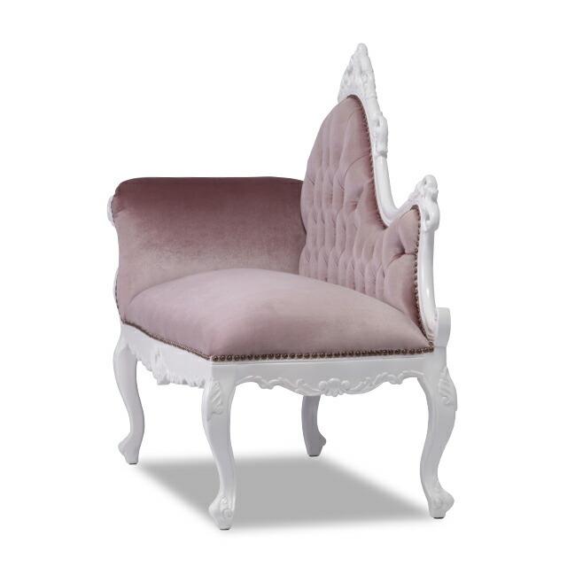 カウチソファ 2人掛けソファ ロココ 英国アンティーク調 ホワイトx