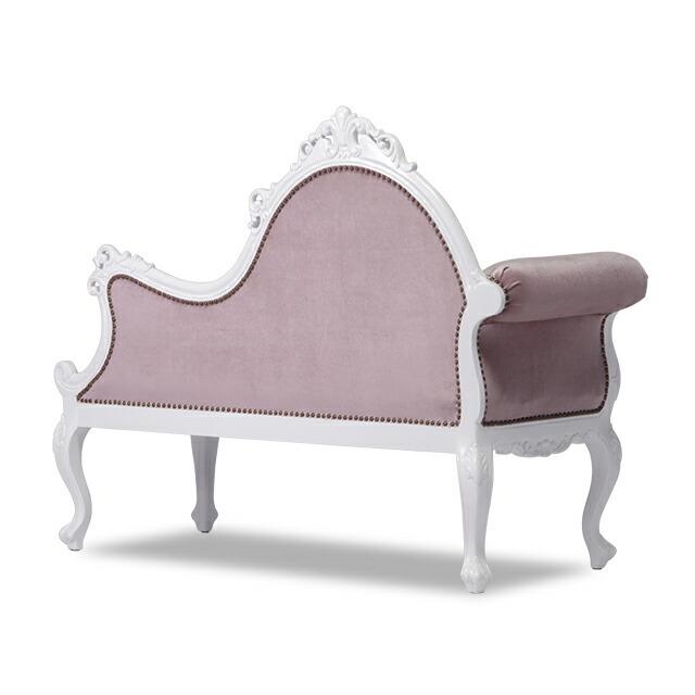 カウチソファ 2人掛けソファ ロココ 英国アンティーク調 ホワイトx