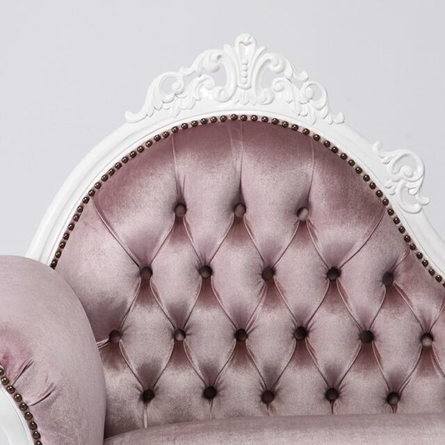 カウチソファ 2人掛けソファ ロココ 英国アンティーク調 ホワイトx