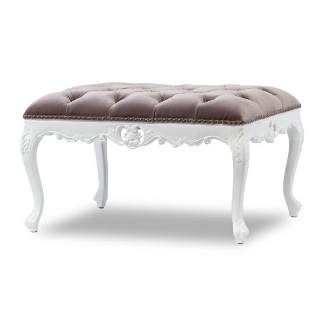 スツール オットマン アンティーク 椅子 ワイドサイズ ホワイトx