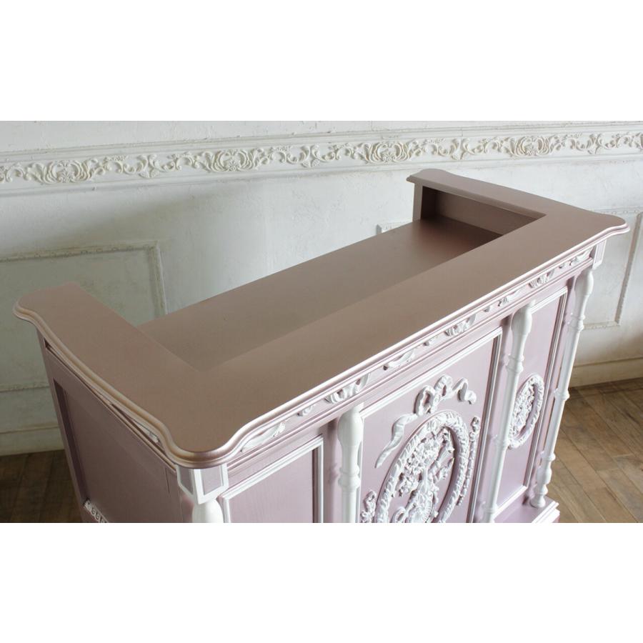 レジカウンター ピンク カウンター レジカウンター カウンターテーブル キャッシャー 受付 1.2