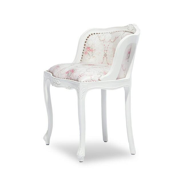 チェア ドレッシングチェア イス 椅子 いす アンティーク調 ホワイトx