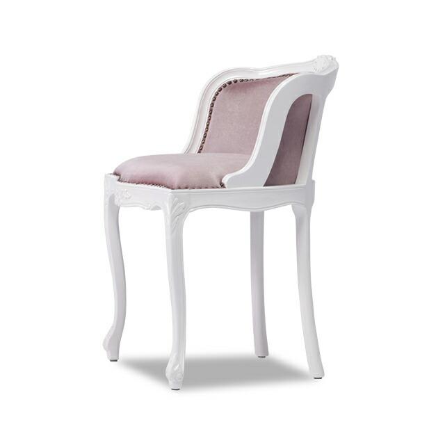 チェア ドレッシングチェア 木製 椅子 いす アンティーク調 ホワイトx