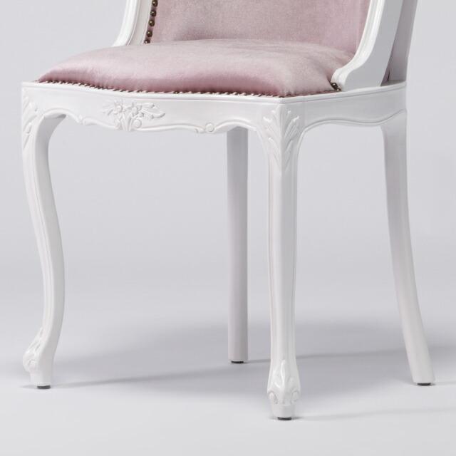 チェア ドレッシングチェア 木製 椅子 いす アンティーク調 ホワイトx