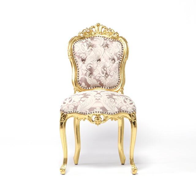 シンフォニー ダイニングチェア 猫脚 箔フレーム ゴールド×ブルーダマスク シンフォニー ダイニングチェア 猫脚 箔フレーム ゴールド