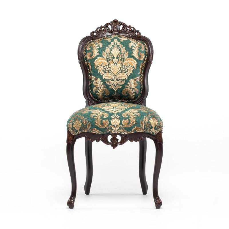 ペ*★様 クラシックスタイル 木製チェア 緑色クッション　椅子　アンティーク ペ*☆様 クラシックスタイル 木製チェア 緑色クッション 椅子