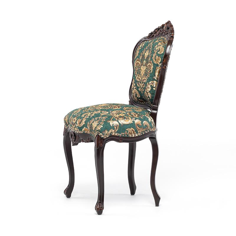 イス ダイニングチェア 椅子 木製 布 ブラウンxグリーン