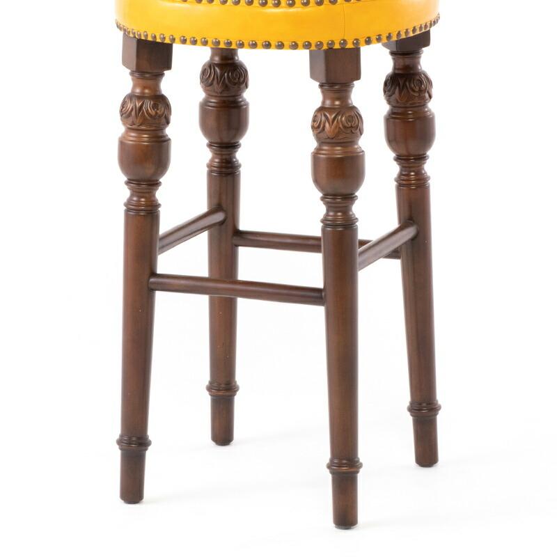 アンティーク カウンターチェア ダマスク柄 ハイチェア バロック調