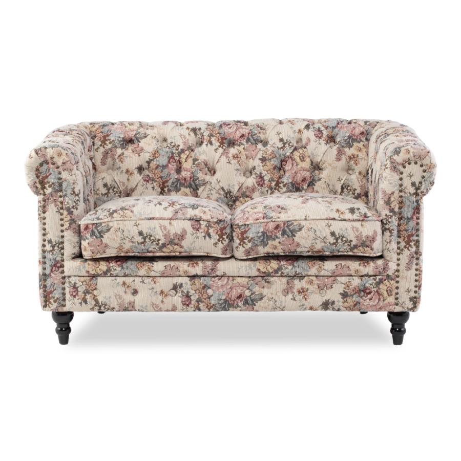 2人掛けソファ ラブソファ チェスターフィールド 英国アンティーク調