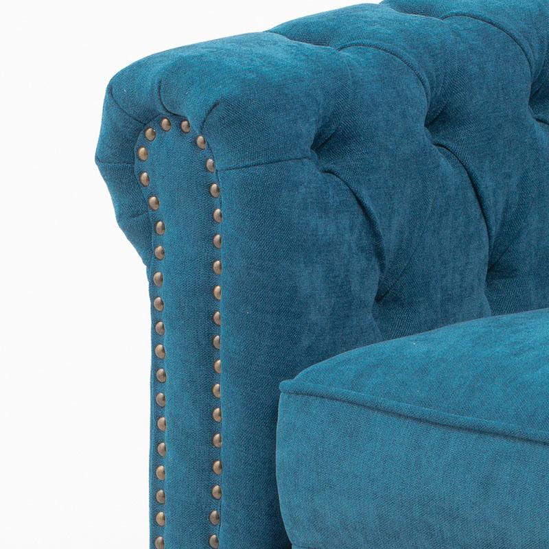 3人掛けソファ トリプルソファ チェスターフィールド 英国アンティーク調 ナチュラルレッグ ブルー 布地 おしゃれ 可愛い VINCENT VC3F264N |  | 08