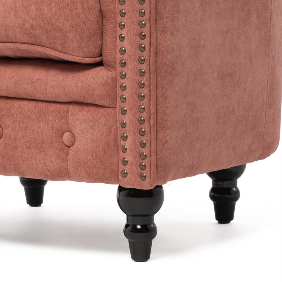 チェスターフィールド 1人掛けソファ ピンク VINCENT ① A0609 チェスターフィールドソファ 1人掛けソファ シャーベットピンク