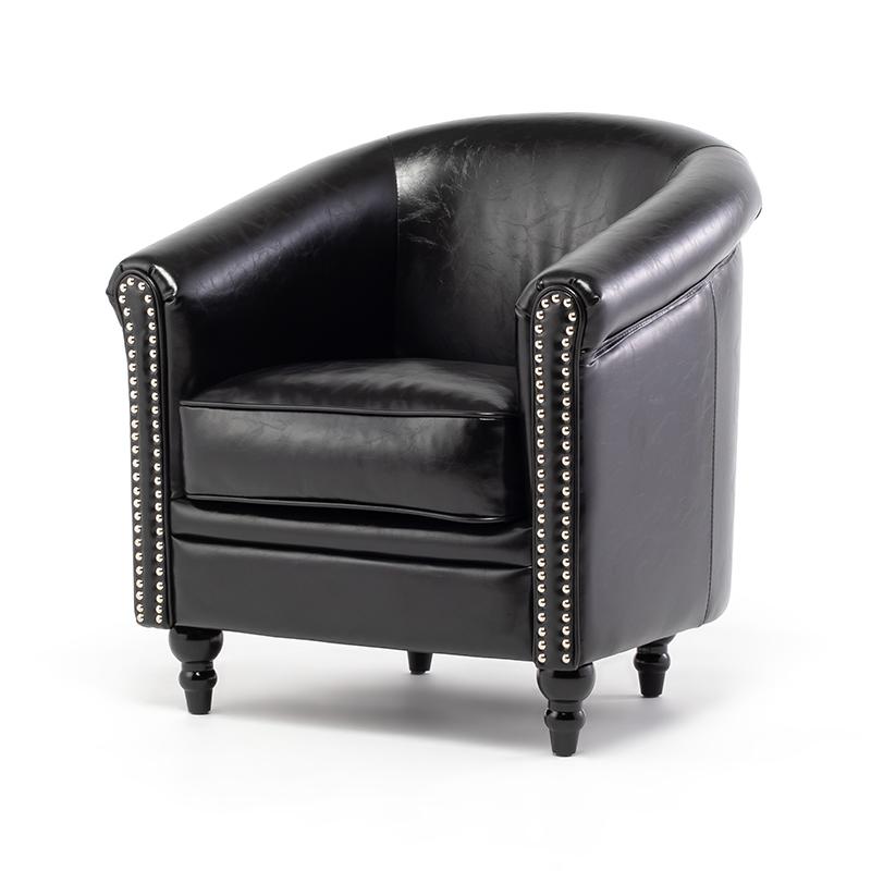 1人掛けソファ ラウンジモデル ボタンなし チェスターフィールド