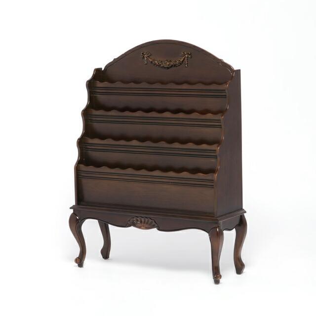 マガジンラック 本棚 収納家具 雑誌収納 ブラウン アンティーク調