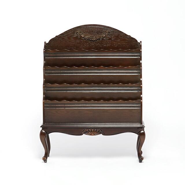 マガジンラック 本棚 収納家具 雑誌収納 ブラウン アンティーク調