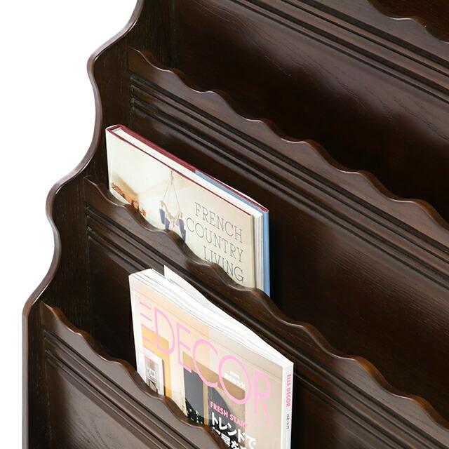 マガジンラック 本棚 収納家具 雑誌収納 ブラウン アンティーク調