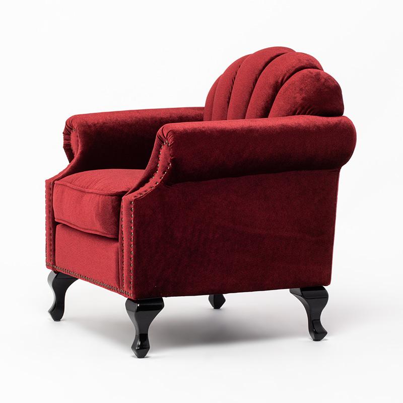 ソファ 1人掛けソファ 一人 1人がけ 1人暮らし アンティーク調 レッド
