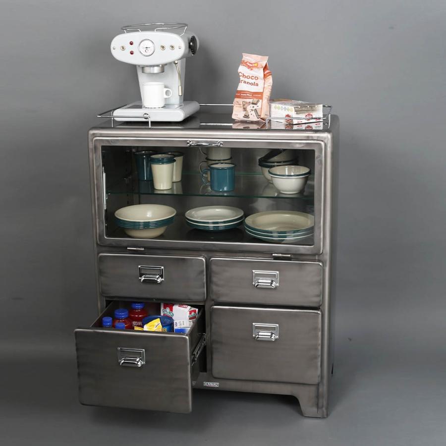 アロハ　M067 シャルドネ製 カップボード レンジボード 食器棚 DULTON（ダルトン） 122-379RW CT CUP BOARD カップ ボード ガラス扉