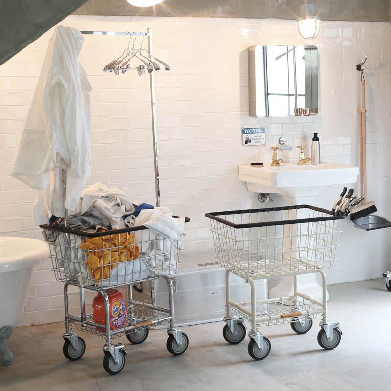 ポイント10倍 H20-0139CR LAUNDRY CART WITH POLE RACK CHROME