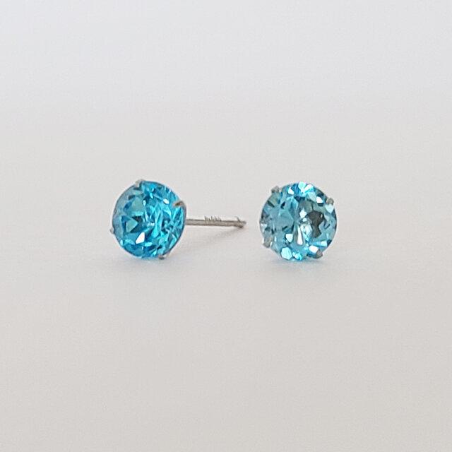 ピアス スイスブルートパーズ PT900 スイスブルートパーズピアス 金属