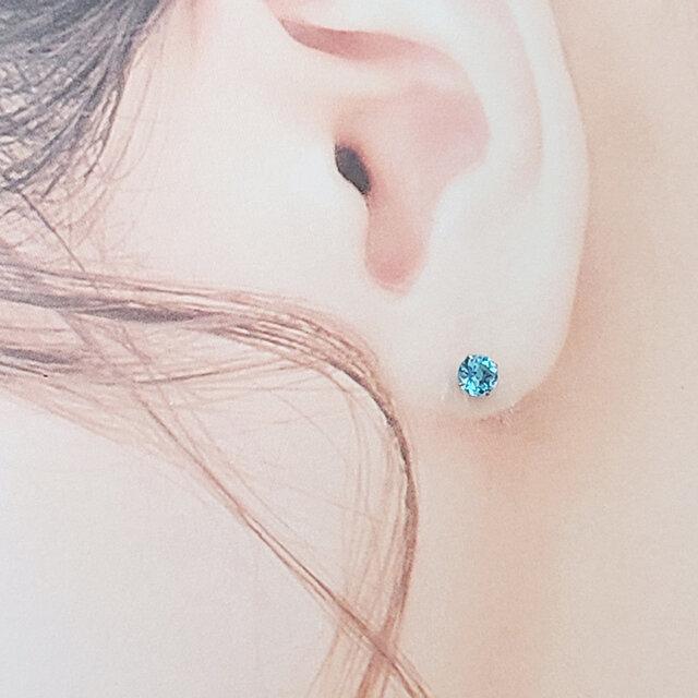 ピアス スイスブルートパーズ PT900 スイスブルートパーズピアス