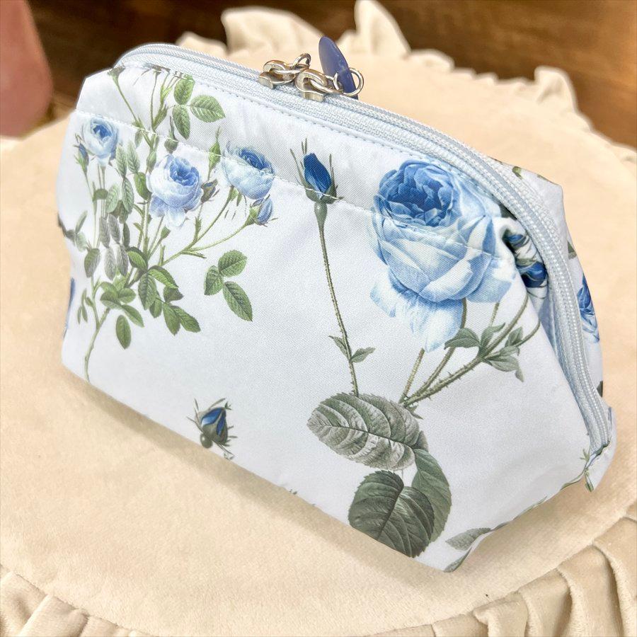 LA LUICE（ラ ルイス） ルドゥーテ 田園柄 ワイヤーポーチ ブルー